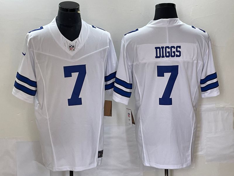 Men Dallas Cowboys #7 Diggs White 2023 Nike Vapor Limited NFL Jersey